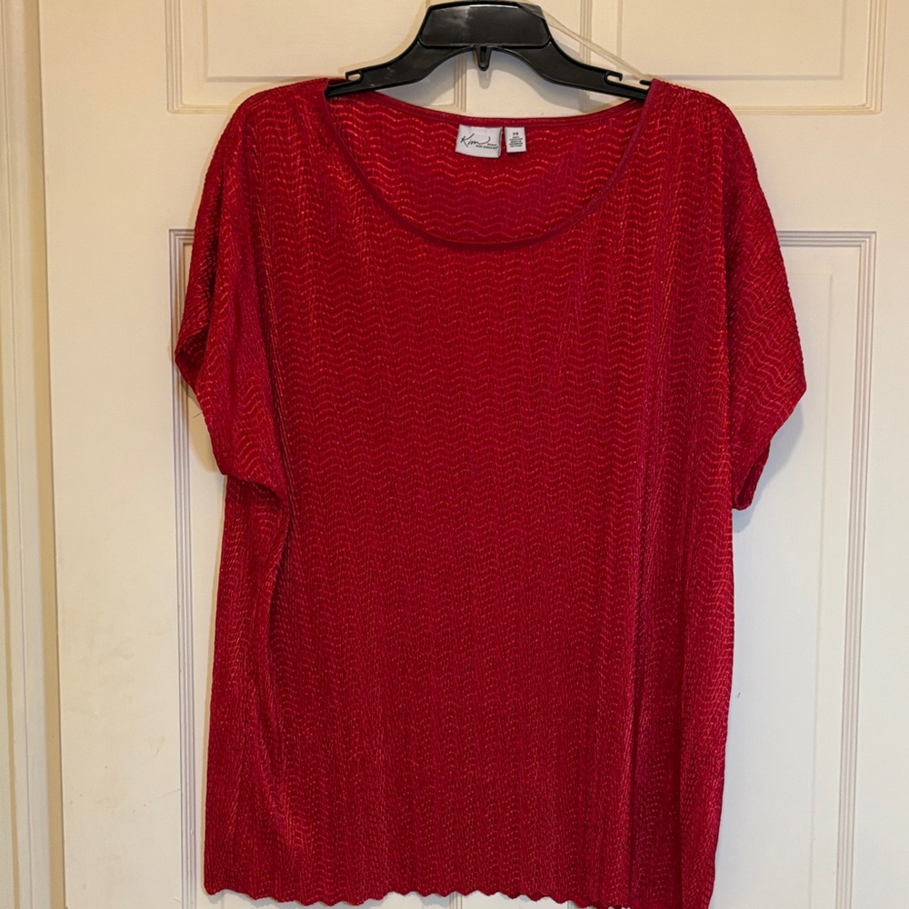 Kim Rogers Vibrant Red Blouse